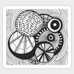 Circles and curves pattern Sticker